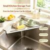 Carbon Steel Sink Corner Rack No-punch Anti-rust Drain Storage Shelf 1PC for Kitchen Sponge Soap Organizer