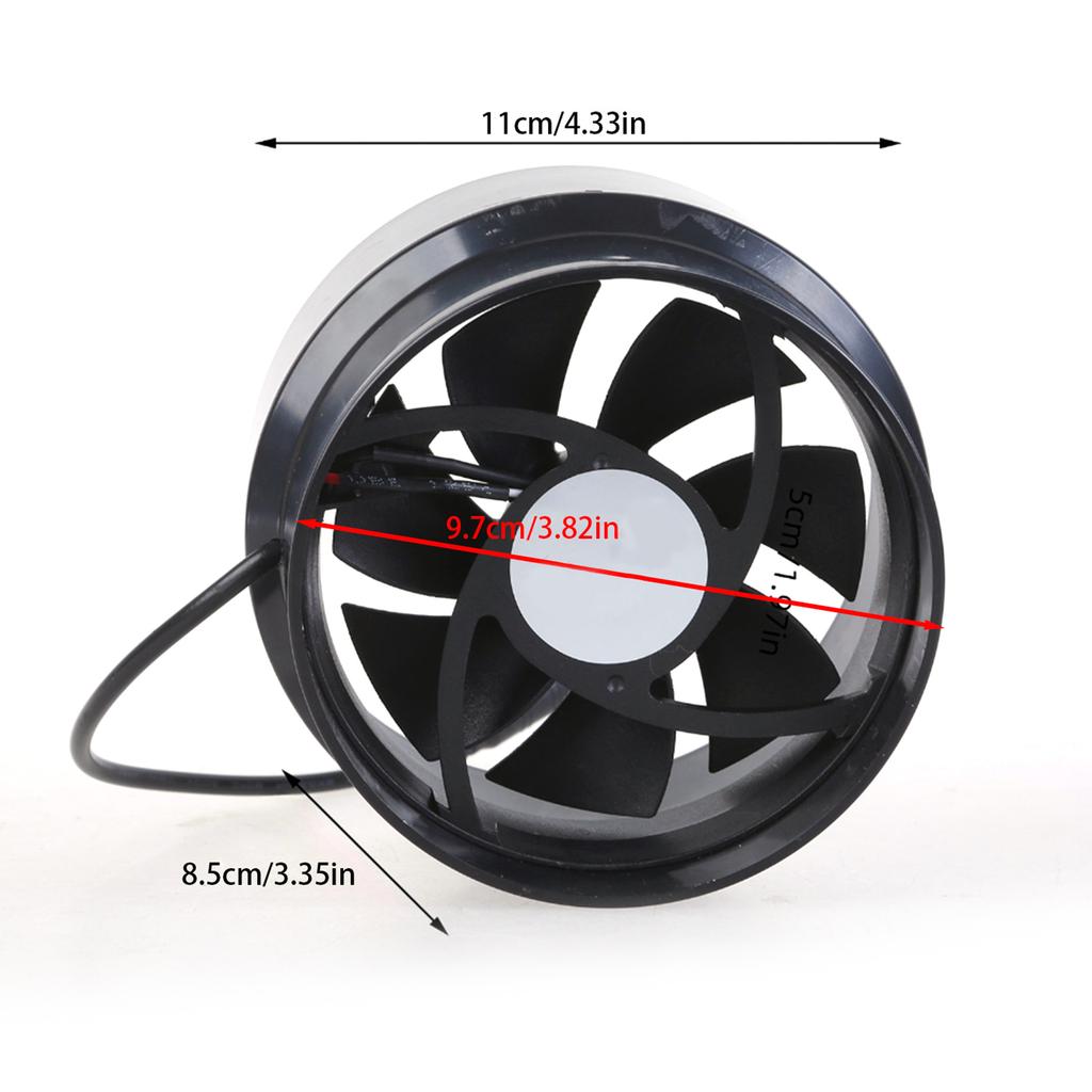 Universal Inline Blower Fan 97mm Quiet Exhaust Fan Ventilation Fan for Marine Boat and Motorhome DC12V Quiet Operation