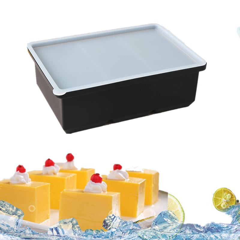 Гигантское хранилище для еды, соуса, с крышкой, силиконовые поддоны для заморозки, очень большой суповой лед, 3 кубика, формы для заморозки продуктов