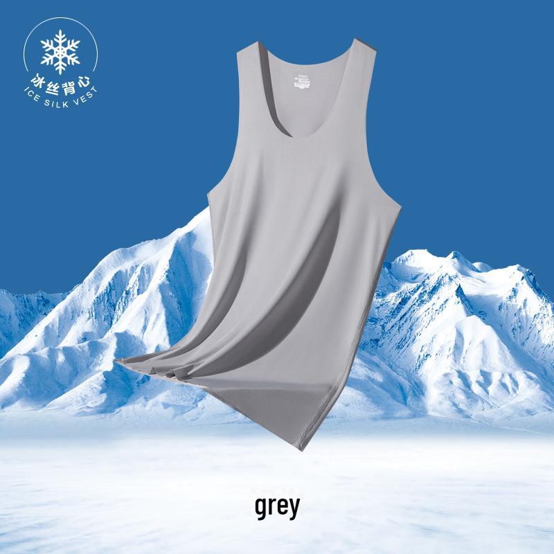 Men's Summer Ice Silk Seamless Sleeveless Fitness Vest