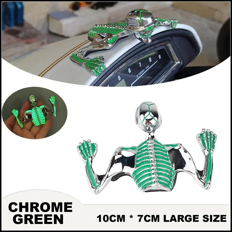 Козырек фары мотоцикла, украшение в виде черепа на шоссе, зомби, переднее крыло, стальной череп, украшение в виде скелета для аксессуаров Harley