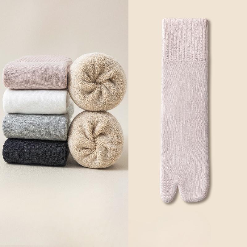 Two-toed Sock Children's Winter and Autumn Padded and Thickened Warm Extra-thick Thumb-separated Toe Socks Winter Long Socks