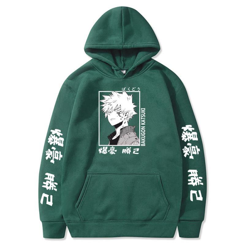 Японское Аниме Каминари Денки Худи Свободного Кроя Толстое Шерстяное Свитшоты Флисовые Худи с Графическим Принтом Букв
