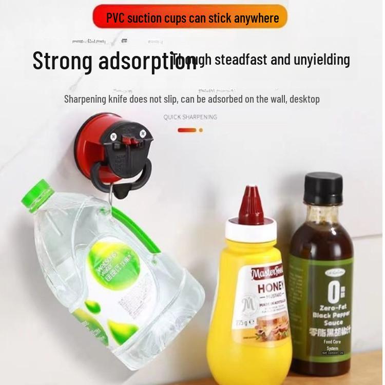 Компактная кухонная точилка для ножей на присоске с двухсторонним точильным камнем из вольфрамовой стали