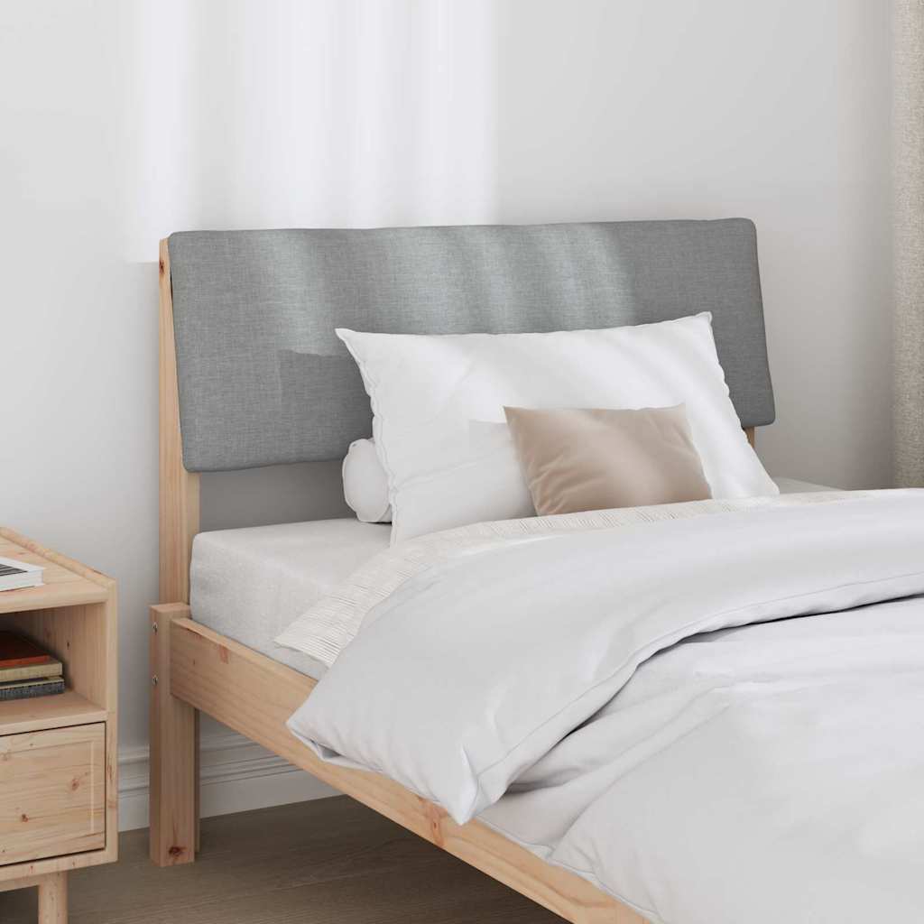 Upholstered Headboard Light Grey 100 cm Solid Pine Wood