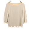 FOXEY NEW YORK Made In Japan 7 Minutes Sleeve Cut 38 Beige Women Used