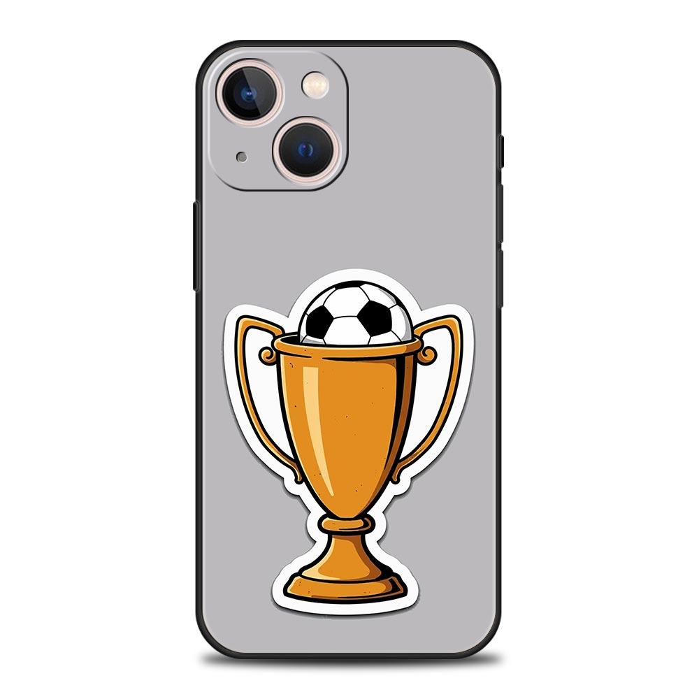 Чехол для iPhone 17 16e 15 14 13 12 11 Pro Max SE 7 8 Plus Чехол iPhone 16 Мягкая TPU Крышка Футбол Сердцебиение