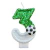 Football Birthday Candle Eco-friendly No Odor Sequins Design Easy To Use Long-Lasting 0-9 Numbers Candle Cake Decoration