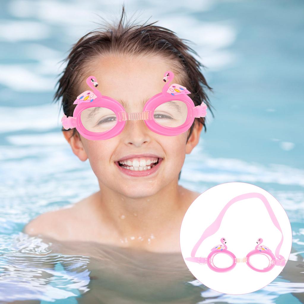 Children's Swim Goggles Cartoon Design Silicone Anti Vision Waterproof Kids Swimming Glasses Navy Vibrant Color