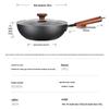 Chuda Huang 28CM Uncoated Cast Iron Wok with Lid