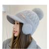 Легкая роскошная высококачественная бейсболка из меха кролика Diamond для женщин, зимняя толстая вязаная шапка с защитой ушей и лица