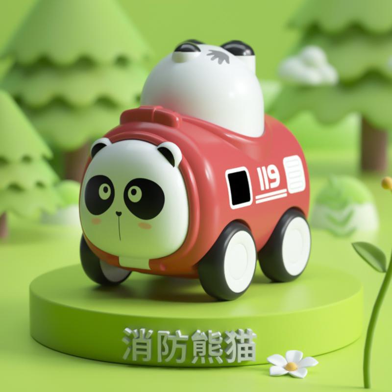 4 In 1 Panda Bear Pig Tiger Design Educational Baby Gift For 3-6 Year Old Boys Girls Press & Go Animal Toy Cars For Kids