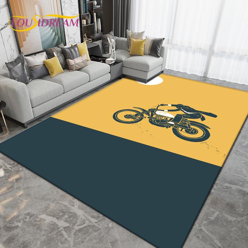 Ретро винтажный мотоциклетный коврик, большой ковер, ковер для гостиной, спальни, дивана, кухонный коврик для ванной комнаты, нескользящий напольный коврик в подарок