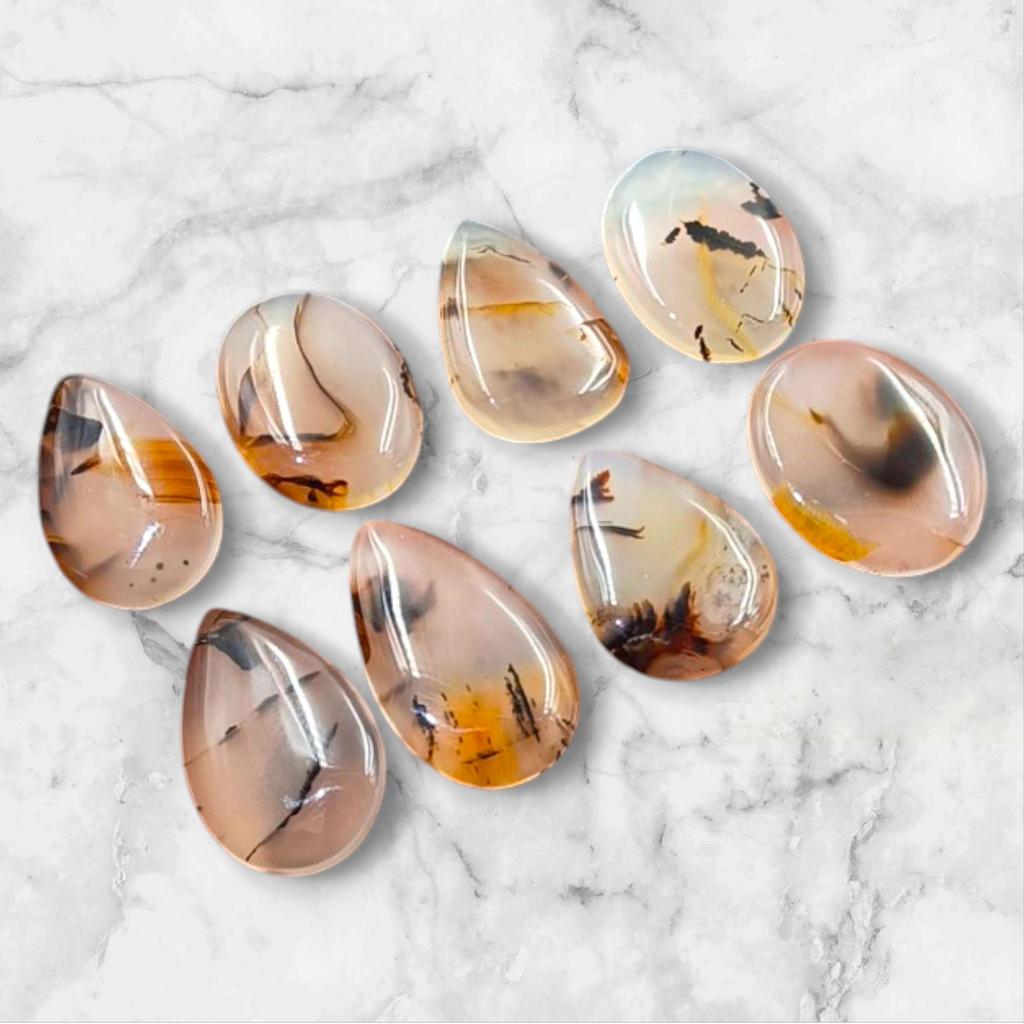 Лечебные камни, кабошон из натурального монтанийского агата, лот россыпью кабошонов, смешанный лот, лот лечебных драгоценных камней для изготовления ювелирных изделий.