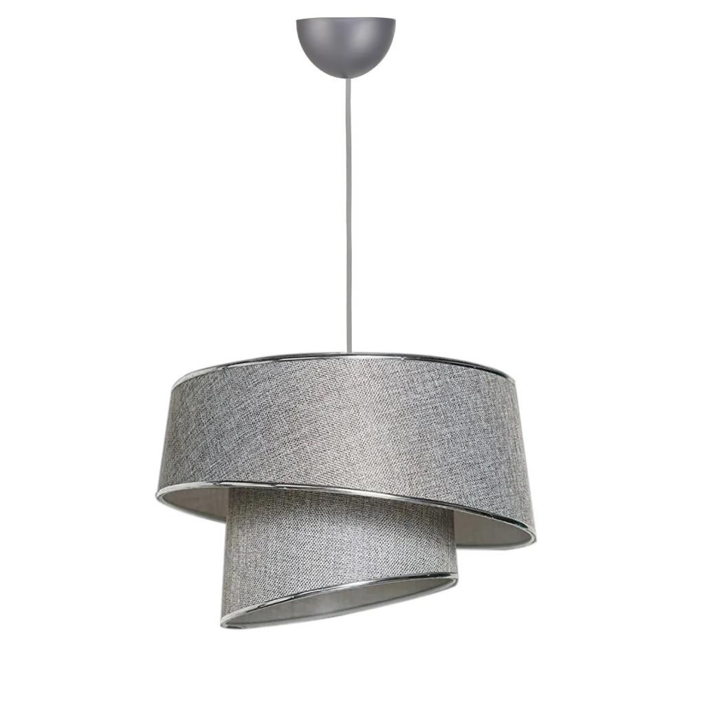 Style Asymmetric Cake Chandelier Gray Gray Fabric Silver Strip Bedroom Living Room Pendant Lamp