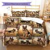 Cute Flower Puppy Pattern Bedding,Quilt Set Quilt Cover Pillowcase Home Birthday Gift (1 * duvet cover + 2 * pillowcase, without core)