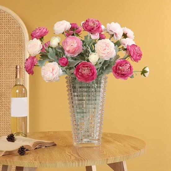 Искусственный пион с 3 головками, реалистичный, устойчивый к выцветанию цветочная композиция, реквизит для фото, макет сцены, искусственный шелковый цветок для свадебного декора сада