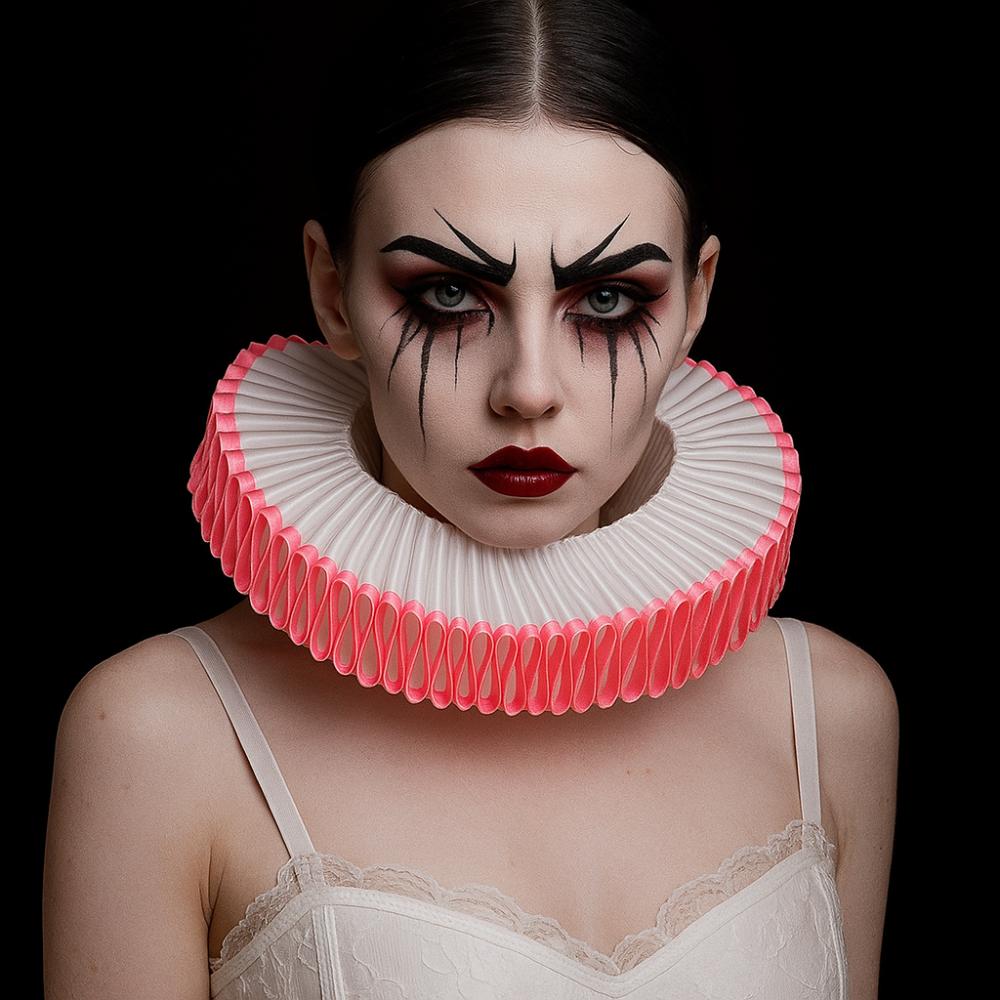 Винтажный Цирковой Клоун Воротник-жабо Викторианский Костюм Ренессанс Накладной Воротник Косплей