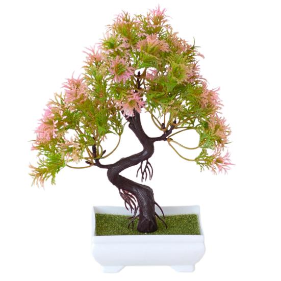 Искусственный бонсай?Атмосферостойкий?Реалистично?Пластик?Комнатное растение с имитацией простого ухода?для дома?