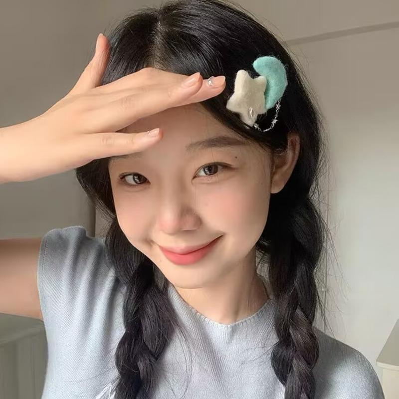 Новые маленькие зубы, крылья ангела, звезда, открытка для волос, субкультурный стиль Гендзюку, плюшевый головной убор с пятиконечной звездой, милая заколка для волос