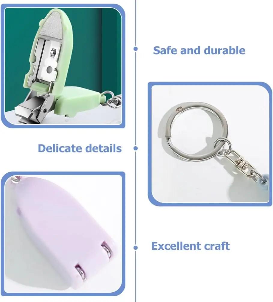 Портативные кусачки для ногтей Мини брелок Кусачки для ногтей из нержавеющей стали Защита от брызг Складные кусачки для ногтей Мини дорожные кусачки для ногтей
