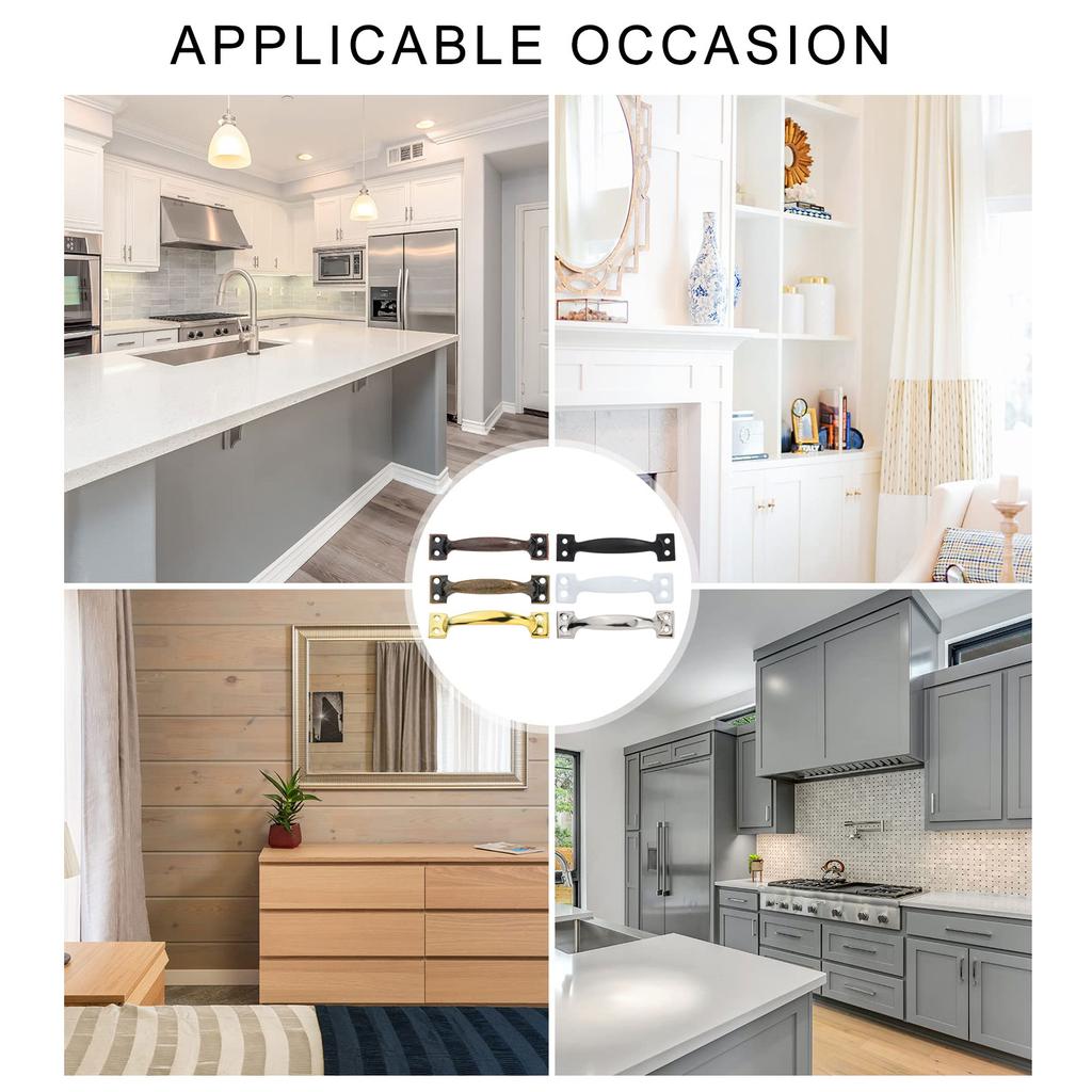 4pcs Barn Door Drawers Handles Bows-Shaped Metal Wardrobe Cabinet Pulls Iron Furniture Knob for Home Decoration