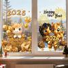1/2 Sheets 2026 New Year Window Cling Removable Waterproof Static Glass Sticker Happy New Year Holiday Festival Decoration Decal