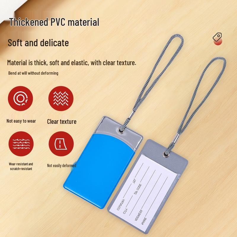 Персонализированная многоцветная ПВХ бирка для багажа со шнурком и карточкой для информации