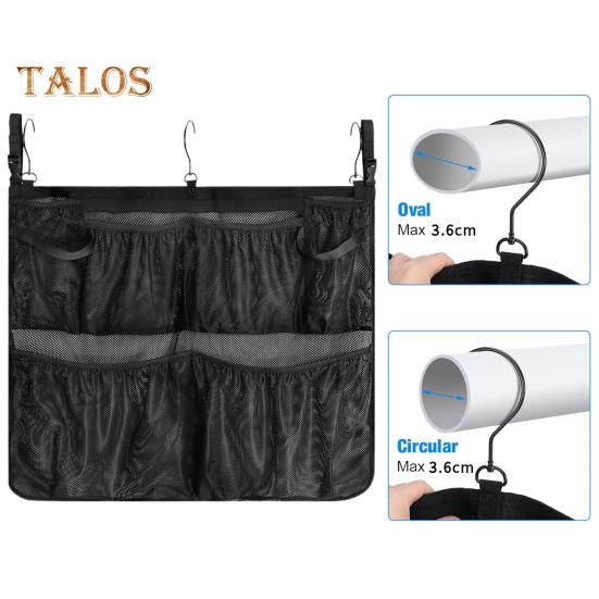 Poolside Storage Bag Multi Pockets Hollow Out Drainage 360 Degree Rotation Hook Large Capacity Swimming Pool Pole Toys Goggles Phone Mesh Bag