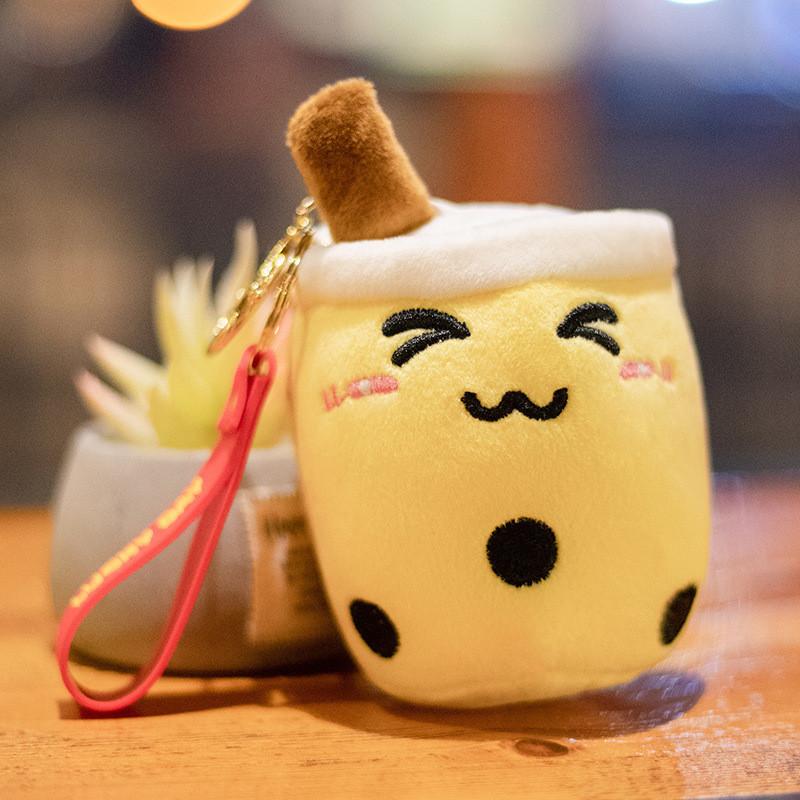 Tea Milk Cup Plush Keychain Cute Bag Pendant Cartoon Doll Kids Gift Birthday