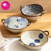 Double-ear Soup Bowl Japanese Bowl Household Retro Noodle Bowl Ramen Ceramic Large Soup Basin Tableware