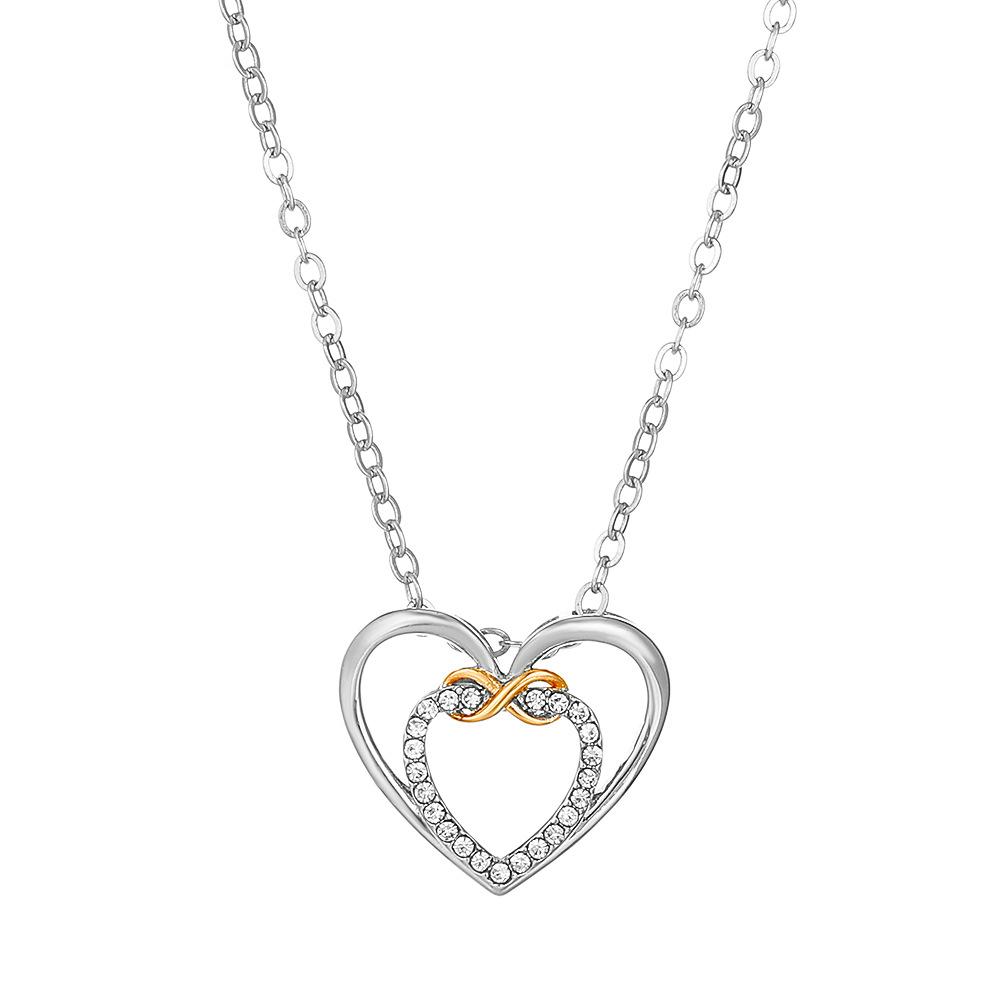New Two-color Love Necklace Female Personality Creative Unlimited Love 8 Clavicle Chain Heart-shaped Necklace.