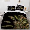 Feathers Duvet Cover Set Western Feather Setting Pigmented Decorative Polyester Bedding Set With Pillowcase King Queen Full Size