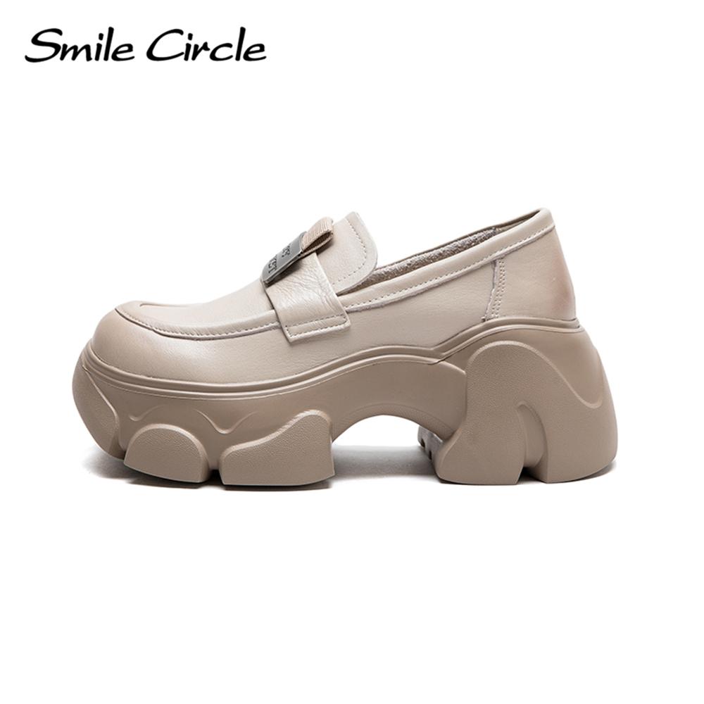 Женские лоферы из натуральной кожи увеличенной высоты с толстой подошвой, модная повседневная обувь Мэри Джейн в стиле ретро