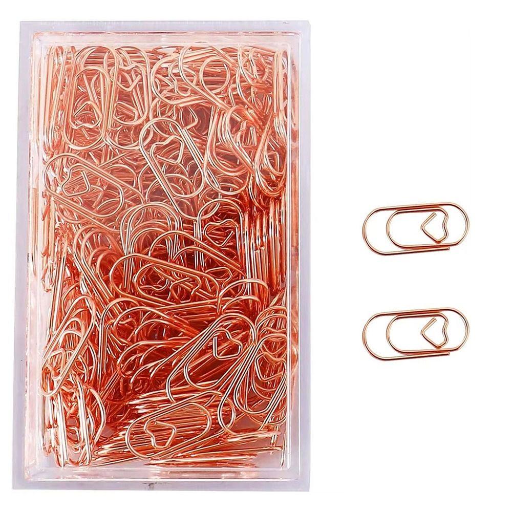 150Pcs Office School Accessories Binder Clip Heart Shape Clips Holder Durable Paper Clips