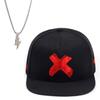 2pcs Men's Sports Baseball Cap Necklace Set Embroidery Adjustable Flat Brim Hat Small Lightning Bolt Pendant Necklace Couple Fashion Leisure Sun Hat
