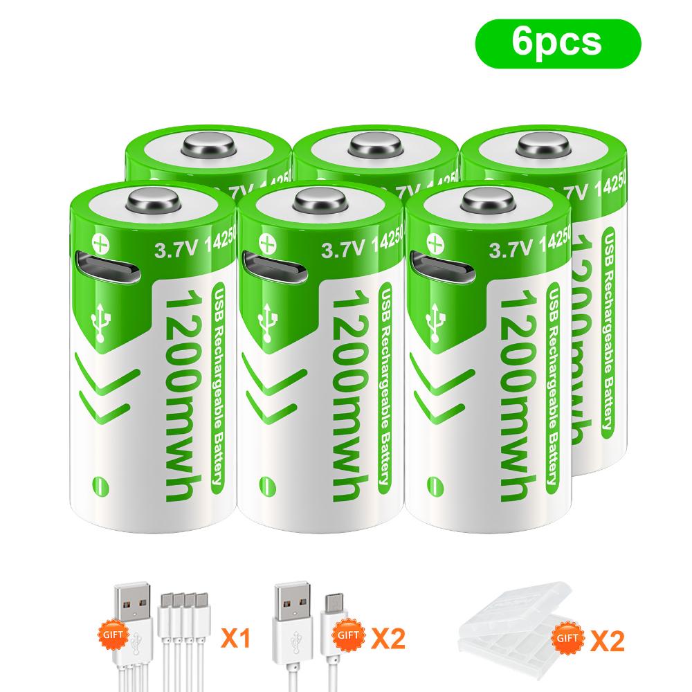 PALO 3,7 В, 14250, 300 мАч, литиевая аккумуляторная батарея, USB-аккумуляторная батарея с датчиком - красная/зеленая батарея для лазерной указки, бесплатный кабель