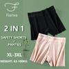 Ice Silk Plus Size Lace Safety Shorts Seamless Mid Waist Thin Women's Summer Shorts Breathable Silk Crotch Boxer Women