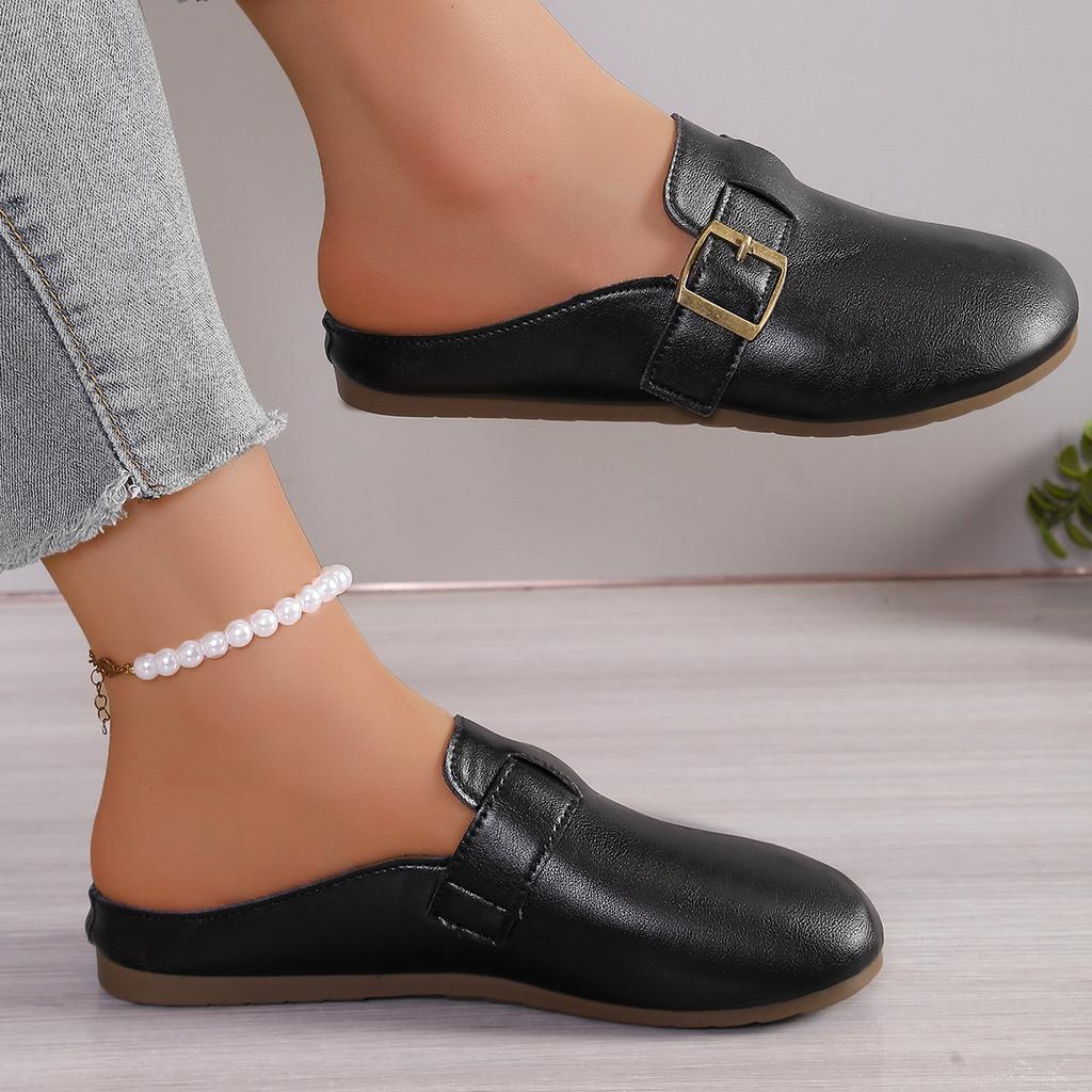 Мода Женская Мода Ретро Шлепанцы Балетки Повседневные Сандалии Женский Тренд Новая Обувь для Платья Ходьба Шлепанцы Баотоу 2025 Лето Слайды Женские