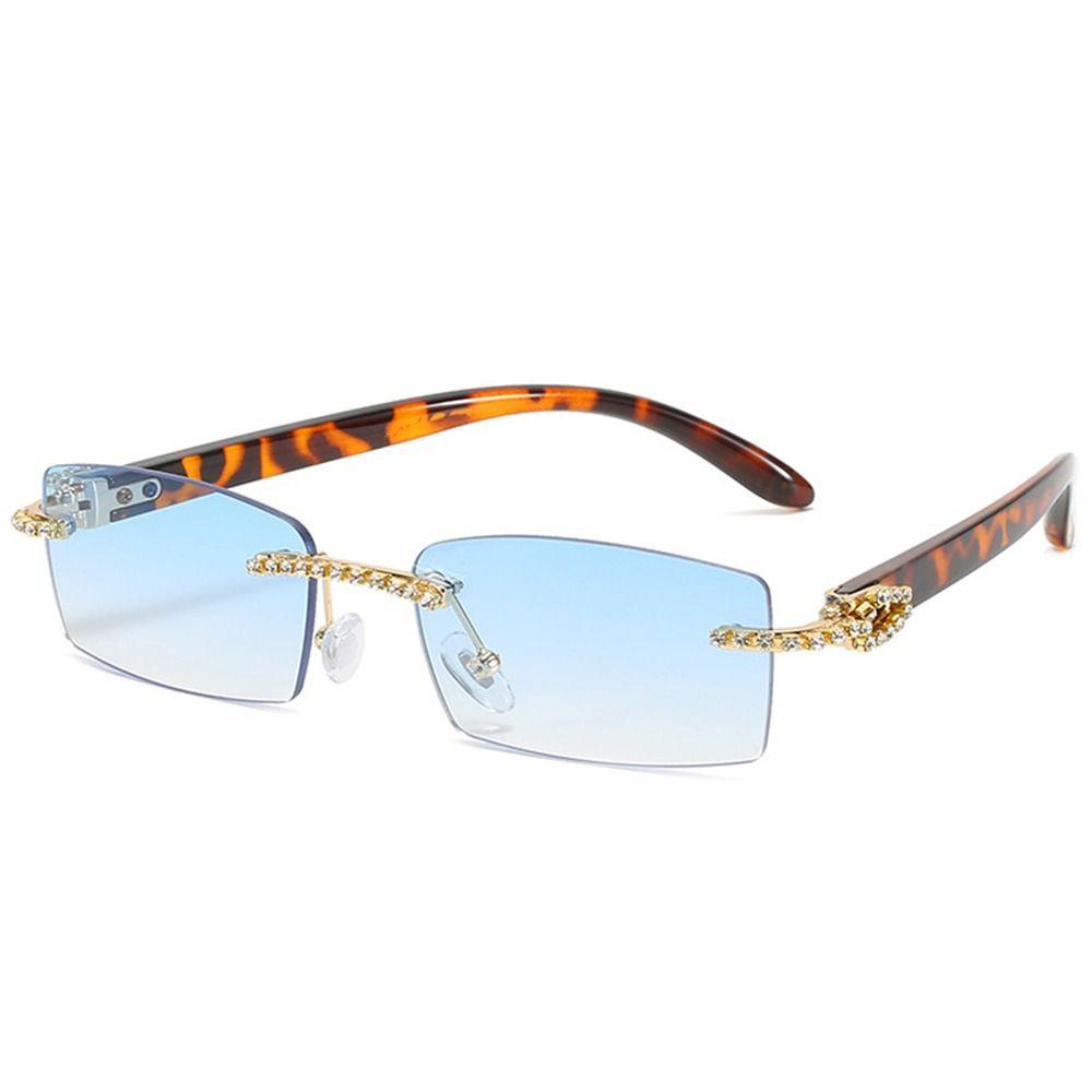 Прямоугольные солнцезащитные очки с градиентом UV400, безрамные очки, винтажные солнцезащитные очки в стиле панк для женщин и мужчин