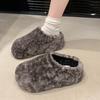 Модные женские меховые балетки из хлопка, зимние повседневные хлопковые туфли для женщин 2025 года, модные теплые удобные зимние ботинки с открытой пяткой, шлепанцы