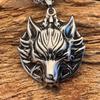 European Punk Rock Wolf Head Pendant, Vintage Men's Titanium Steel Necklace