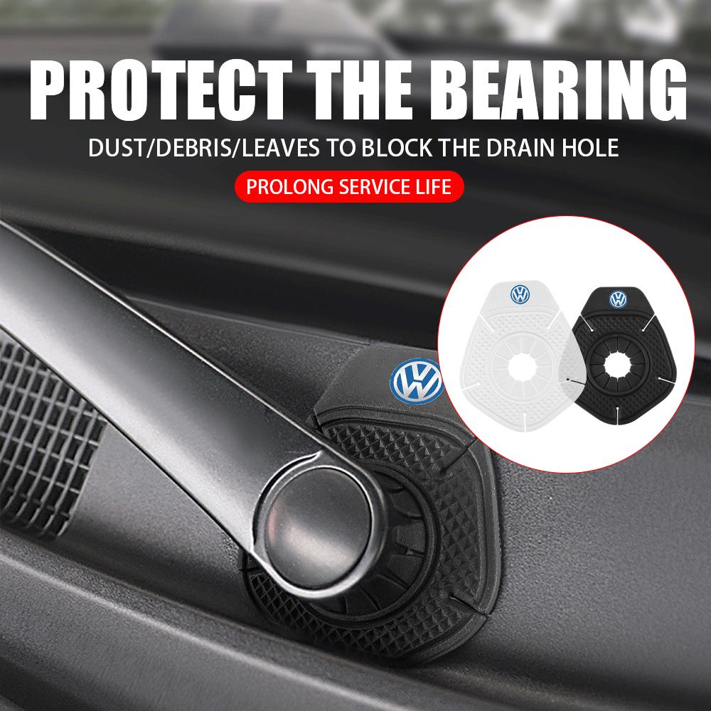 ADMVN1 2PCS Silicone Car Windshield Wiper Arm Hole Protective Cover For Volkswagen VW Polo Tcross Golf Tiguan Touran CC GTI B6 MK7 MK4