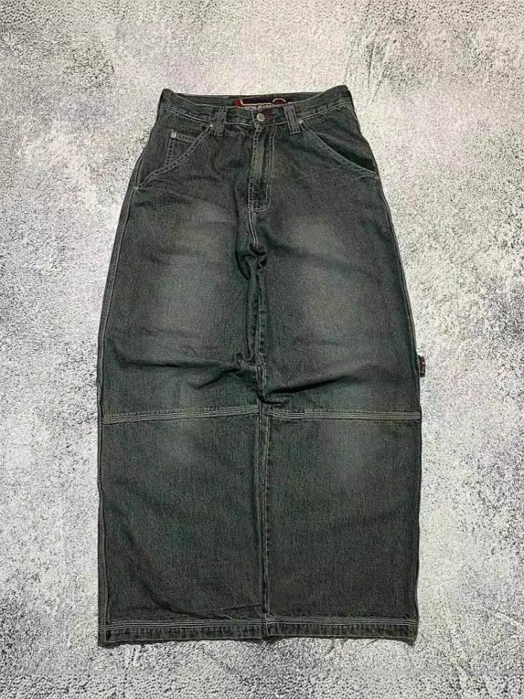 RogueWave Американский хип-хоп Ретро Свободные джинсы Женские Y2K Новая волна Харадзюку С высокой талией Широкие брюки Готические Широкие брюки Уличные брюки