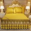 Роскошное покрывало на кровать, модные юбки для кроватей, королевский размер, украшение для дома, бархатное покрывало с вышивкой и кристаллами, с наволочками