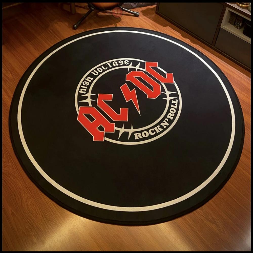 Edgy Rock Round Non Slip Rug For Bedroom Living Room Coffee Table Lounge Area Decor Floor Mat