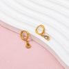 FANKE High End PVD 18K Gold Plated Dainty Mini Water Drop Zirconia Pendant Huggie Earrings Stainless Steel Jewelry