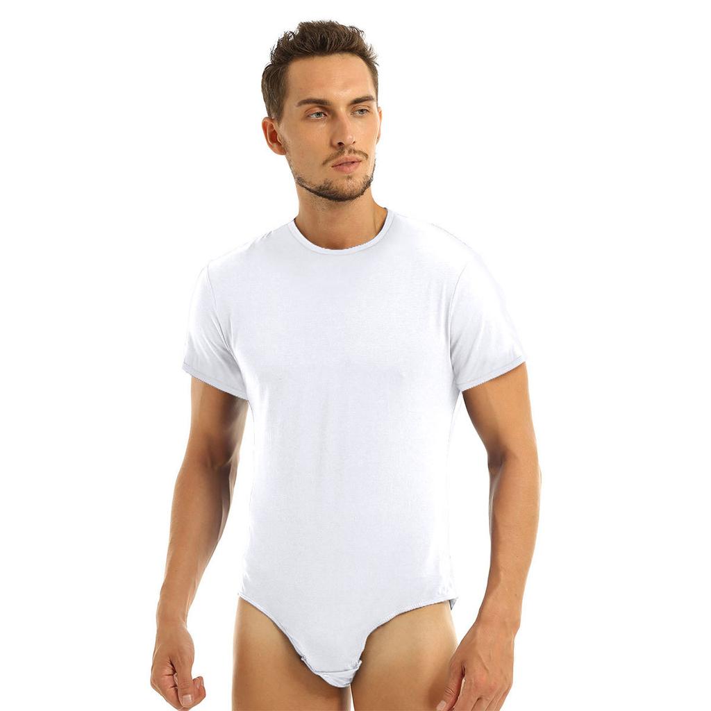 Men's Clothing Adults One Piece Babies Rompers Lingerie Party Clubwear Short Sleeves Press Crotch T-shirt Bodysuit Pajamas