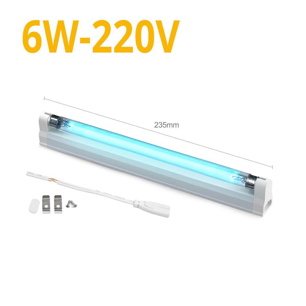 6W 8W LED T5 Tube Bulb UV Ultraviolet Lamp UVC Ozone Quartz Lamp Germicidal Light Sterilization Disinfection Deodor Kill Mites EU Plug