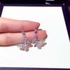 Серебряные серьги-бабочки с цирконами 925 пробы - Полые, Легкая роскошь, Простые и универсальные модные